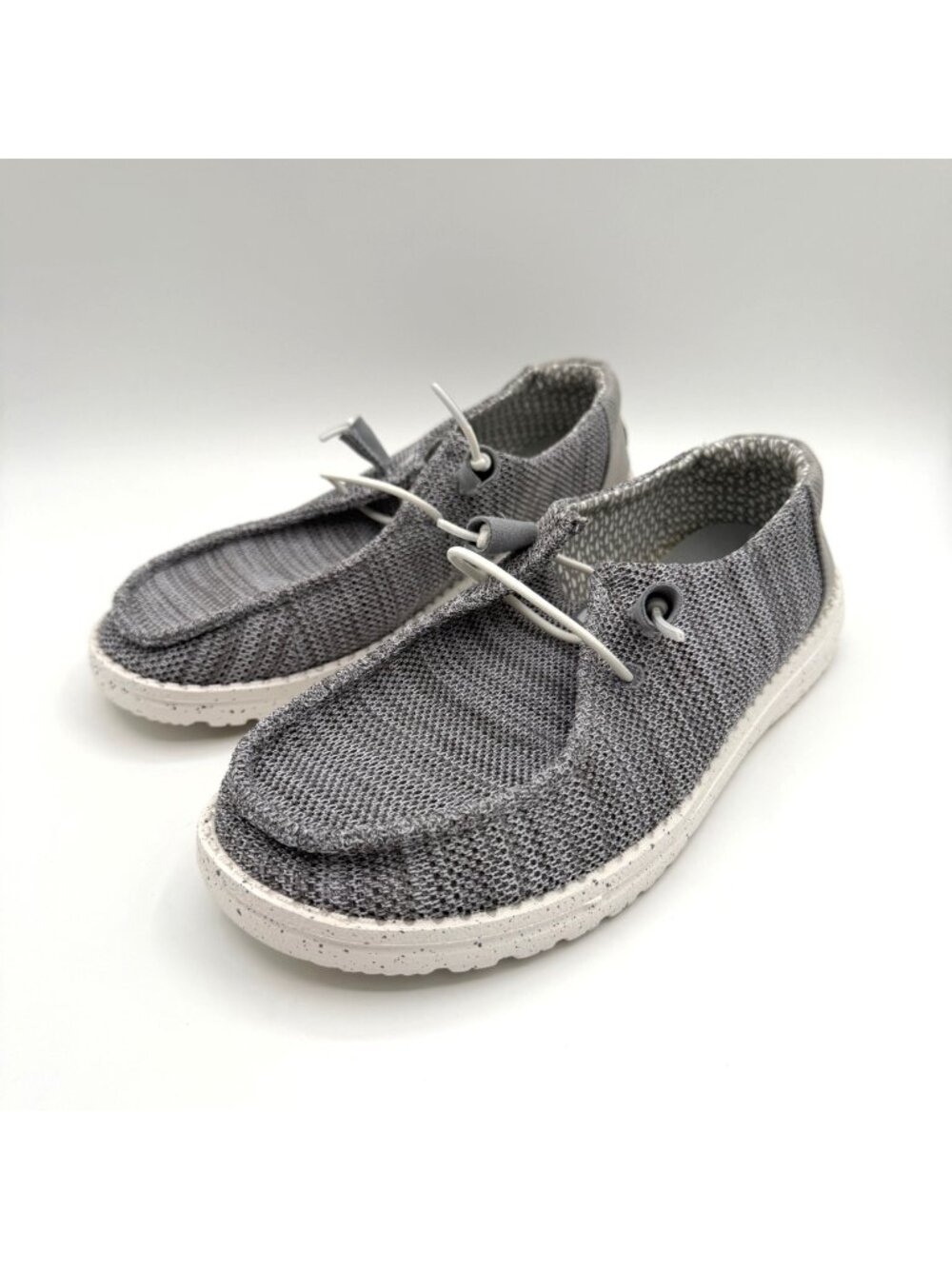Hey Dude Women's Light Gray Wendy Stretch Sox Slip On Casual Shoe Size 9